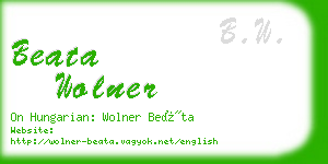 beata wolner business card